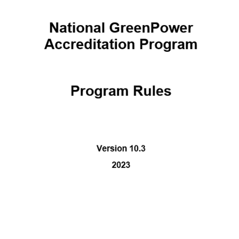 National GreenPower Accreditation Program: Program Rules Version 10.3 2023, GreenPower logo